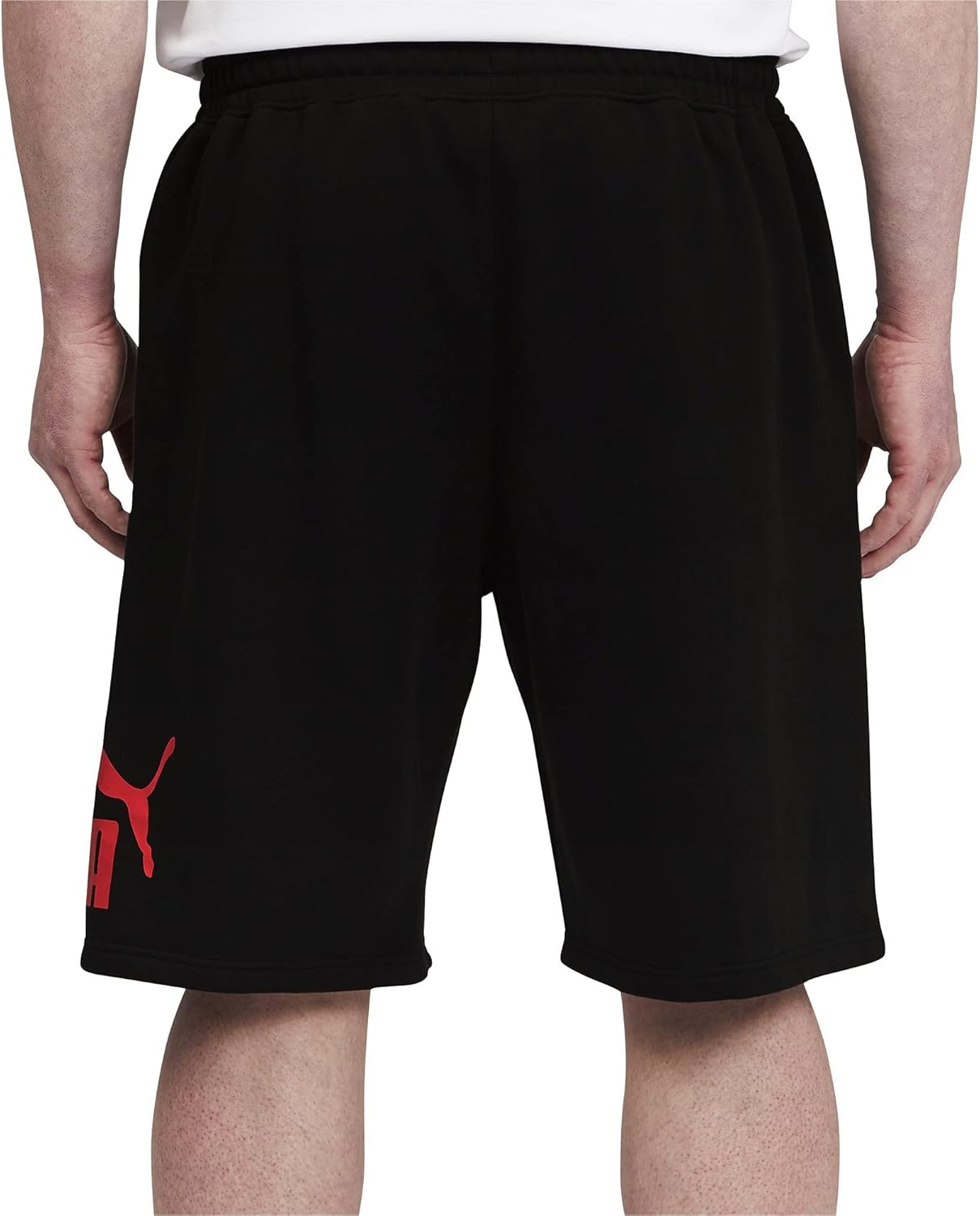 image:imagePuma Mens Big Logo Fleece 10 Shorts Available in Big amp TallCotton Blackhigh Risk Red