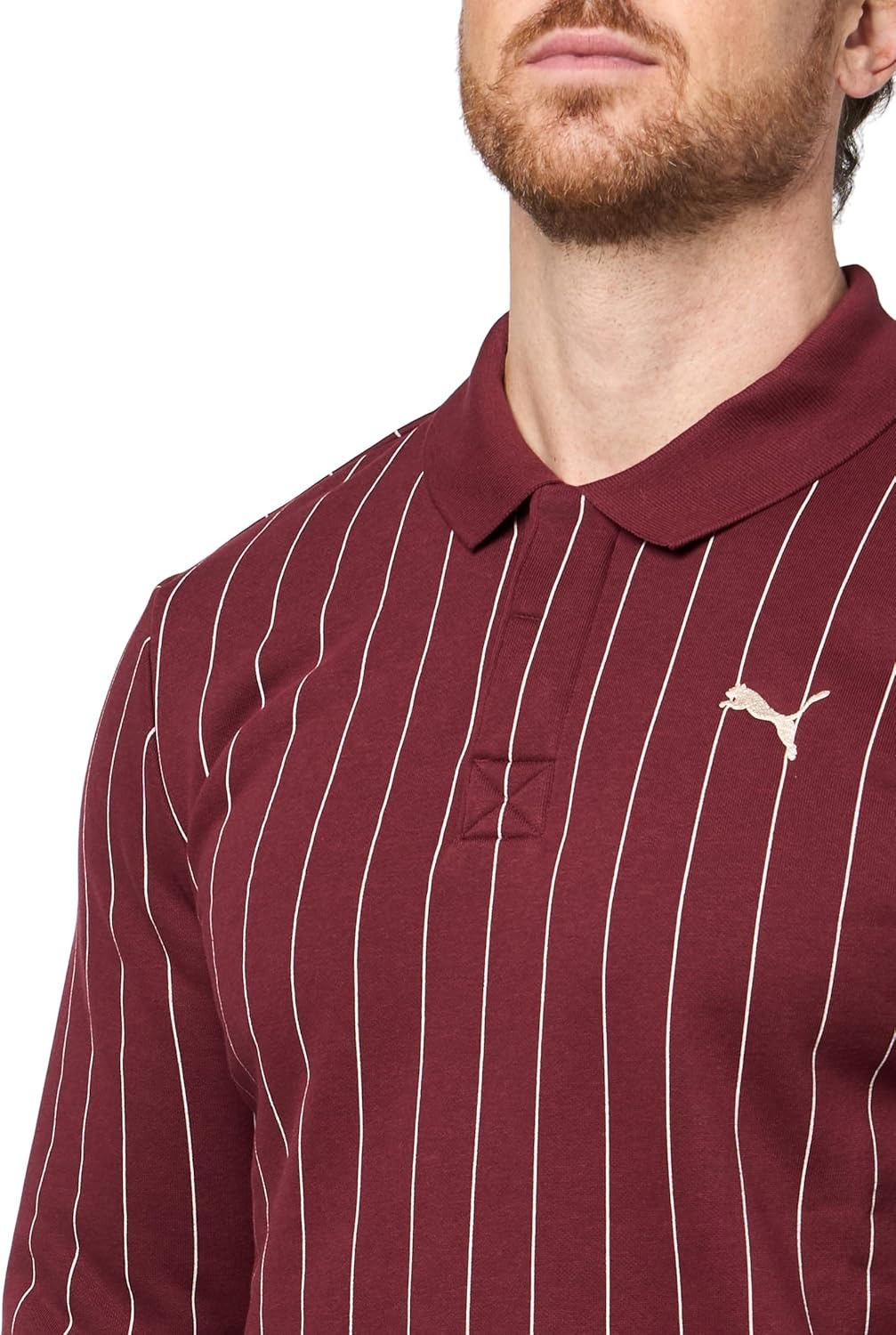 image:imagePuma Mens Class Long Sleeve Fleece PoloRuby Shimmer Ah25