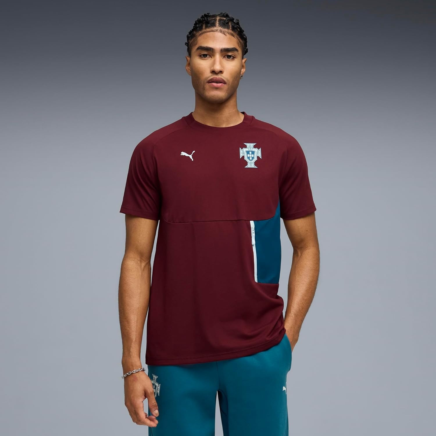 image:imagePuma Mens FA Portugal Pocket TShirtRuby Shimmerocean Tropic