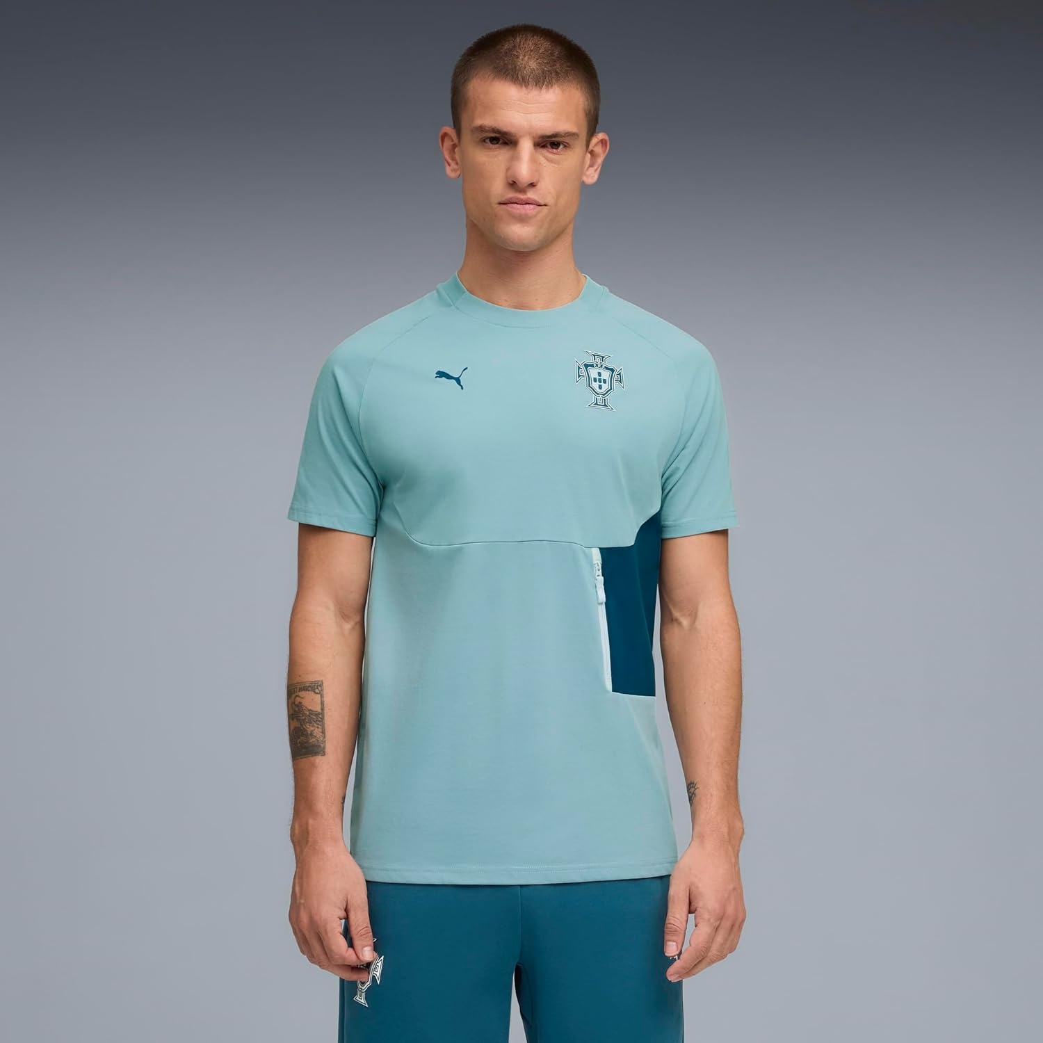image:imagePuma Mens FA Portugal Pocket TShirtSeafoamruby Shimmer