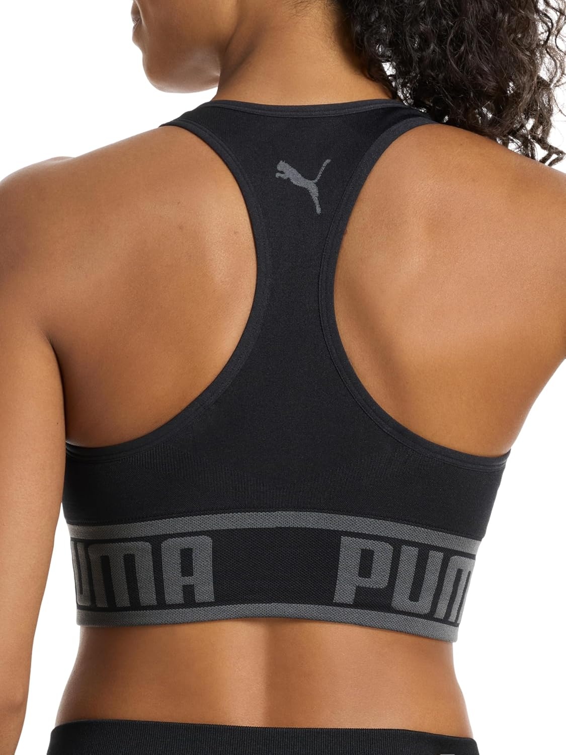image:imagePuma Womens 2 Pack Seamless Sports BraBlackHeather Grey