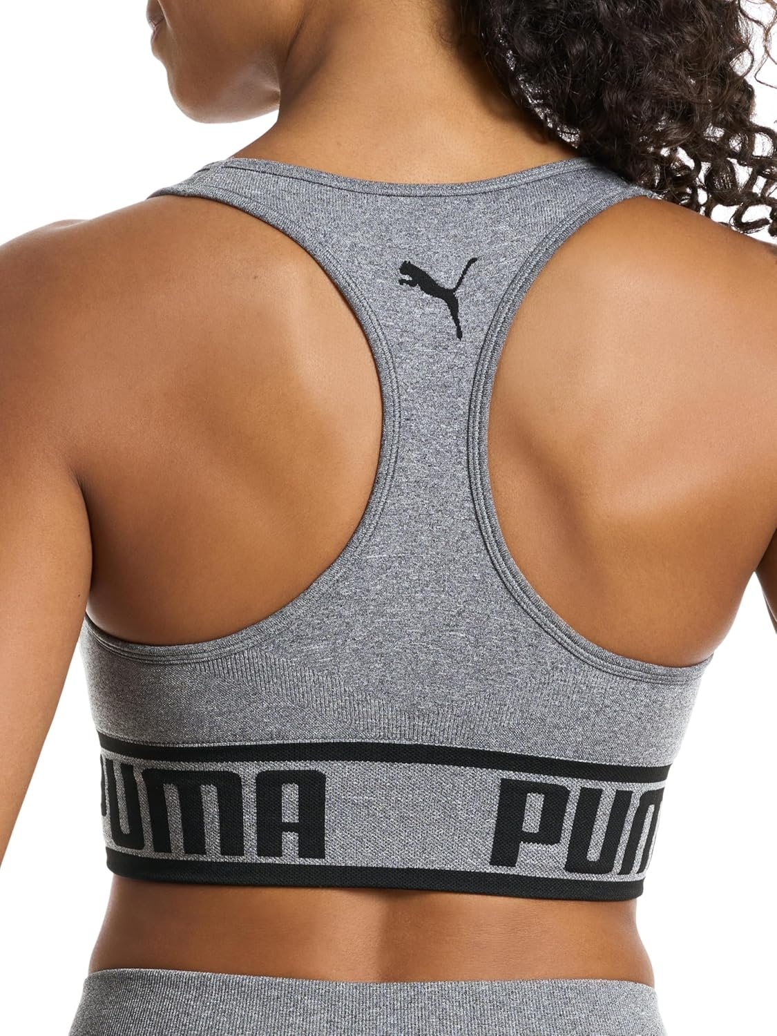 image:imagePuma Womens 2 Pack Seamless Sports BraBlackHeather Grey