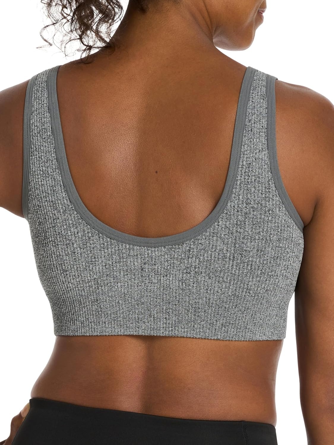 image:imagePuma Womens 2 Pack Seamless Sports BraBlackHeather Grey Rib
