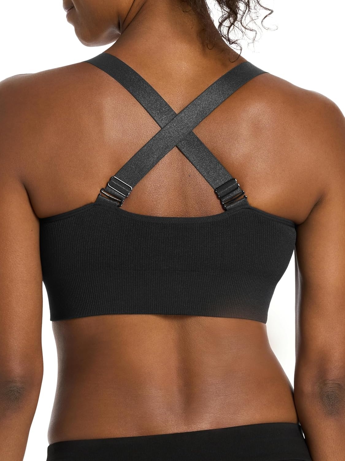image:imagePuma Womens 2 Pack Seamless Sports BraBlackHeather Grey Scoop