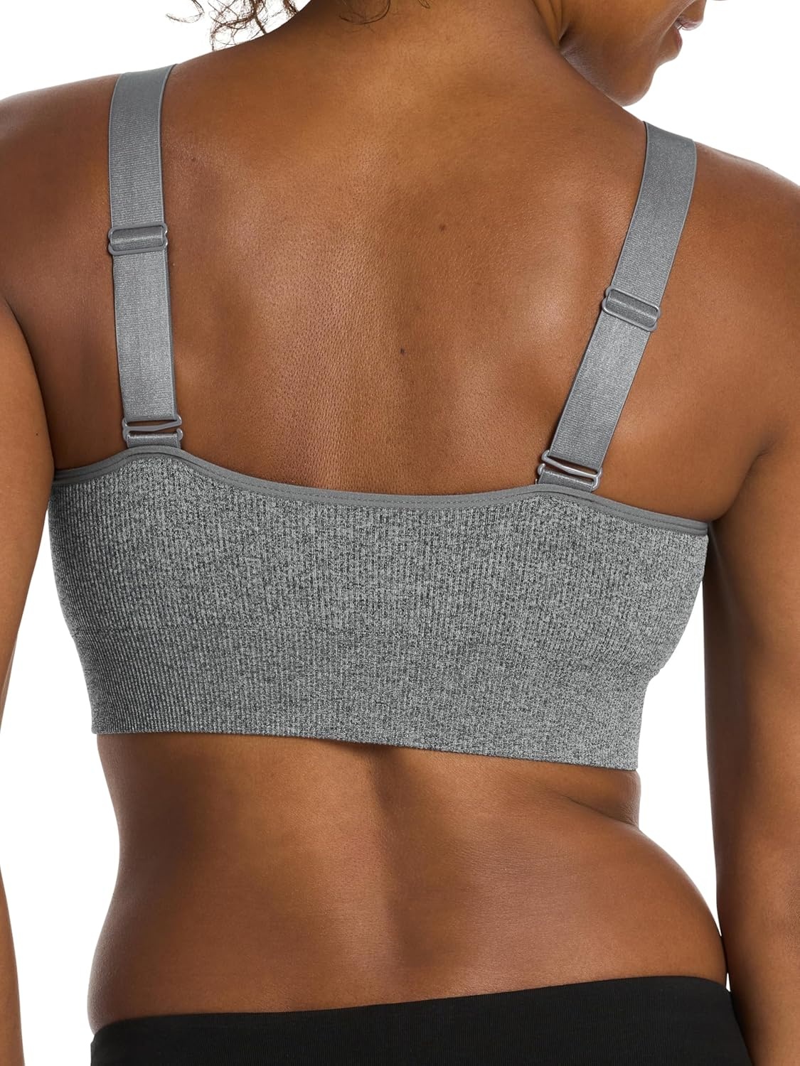 image:imagePuma Womens 2 Pack Seamless Sports BraBlackHeather Grey Scoop