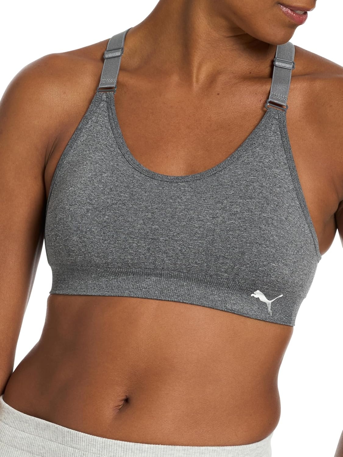 image:imagePuma Womens 2 Pack Seamless Sports BraMagic RoseHeather Grey