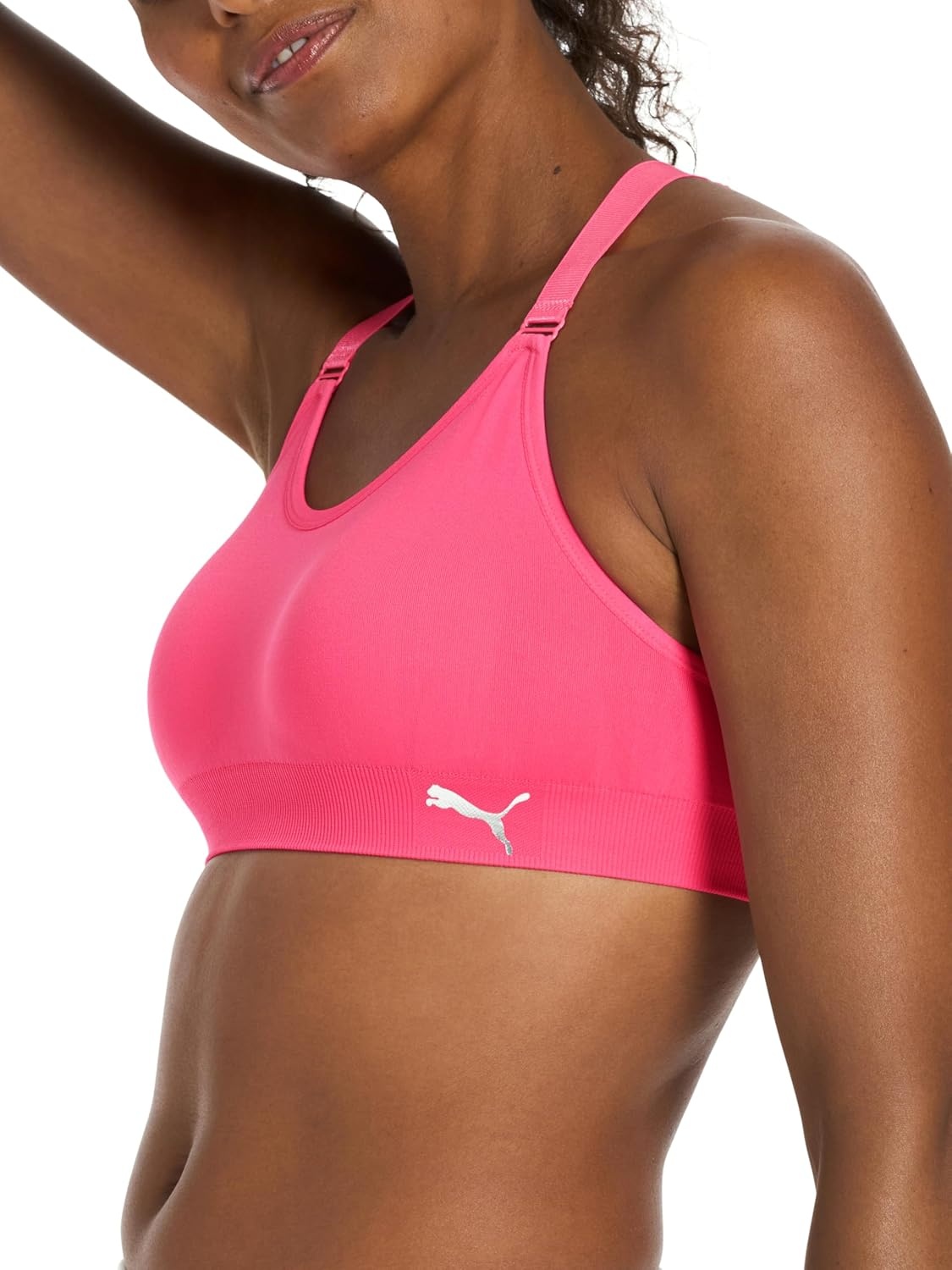 image:imagePuma Womens 2 Pack Seamless Sports BraMagic RoseHeather Grey