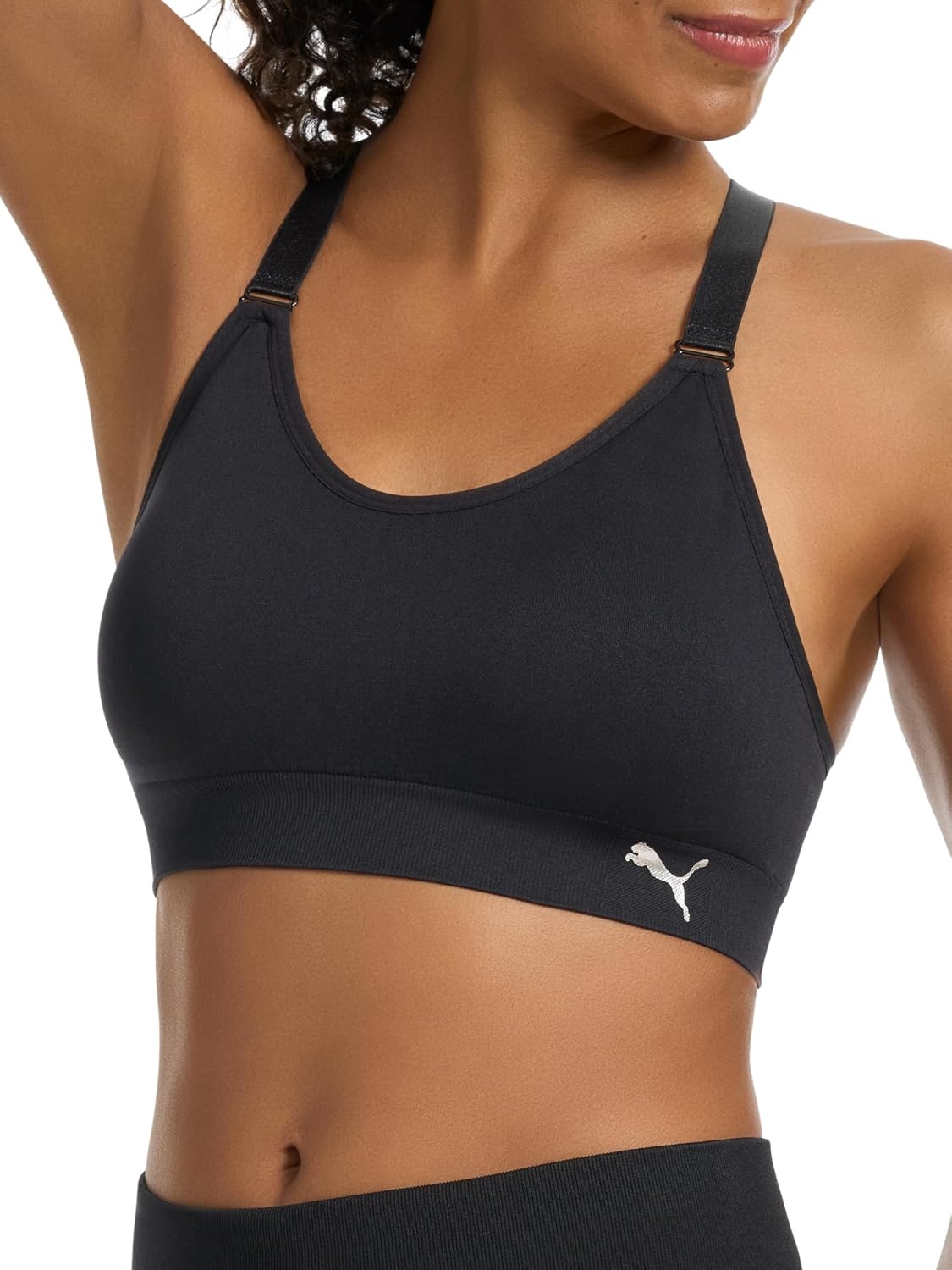 image:imagePuma Womens 2 Pack Seamless Sports BraPuma BlackHeather Grey