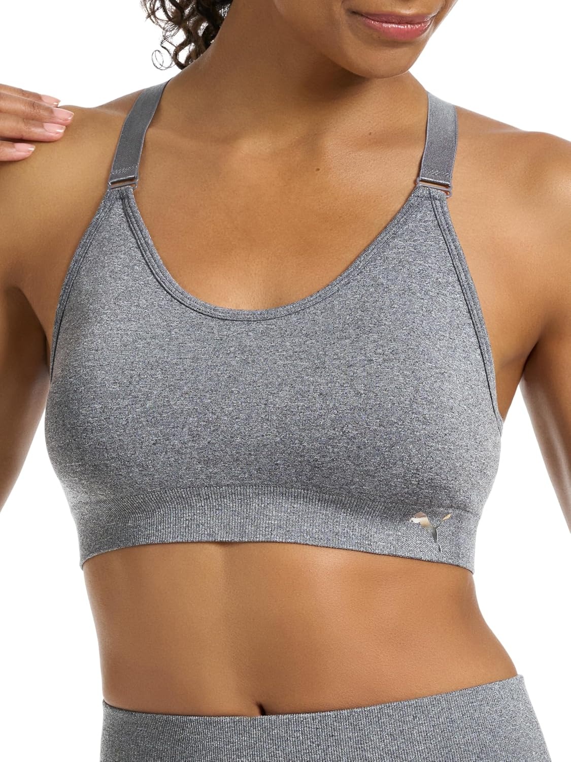 image:imagePuma Womens 2 Pack Seamless Sports BraSilver PinkHeather Grey