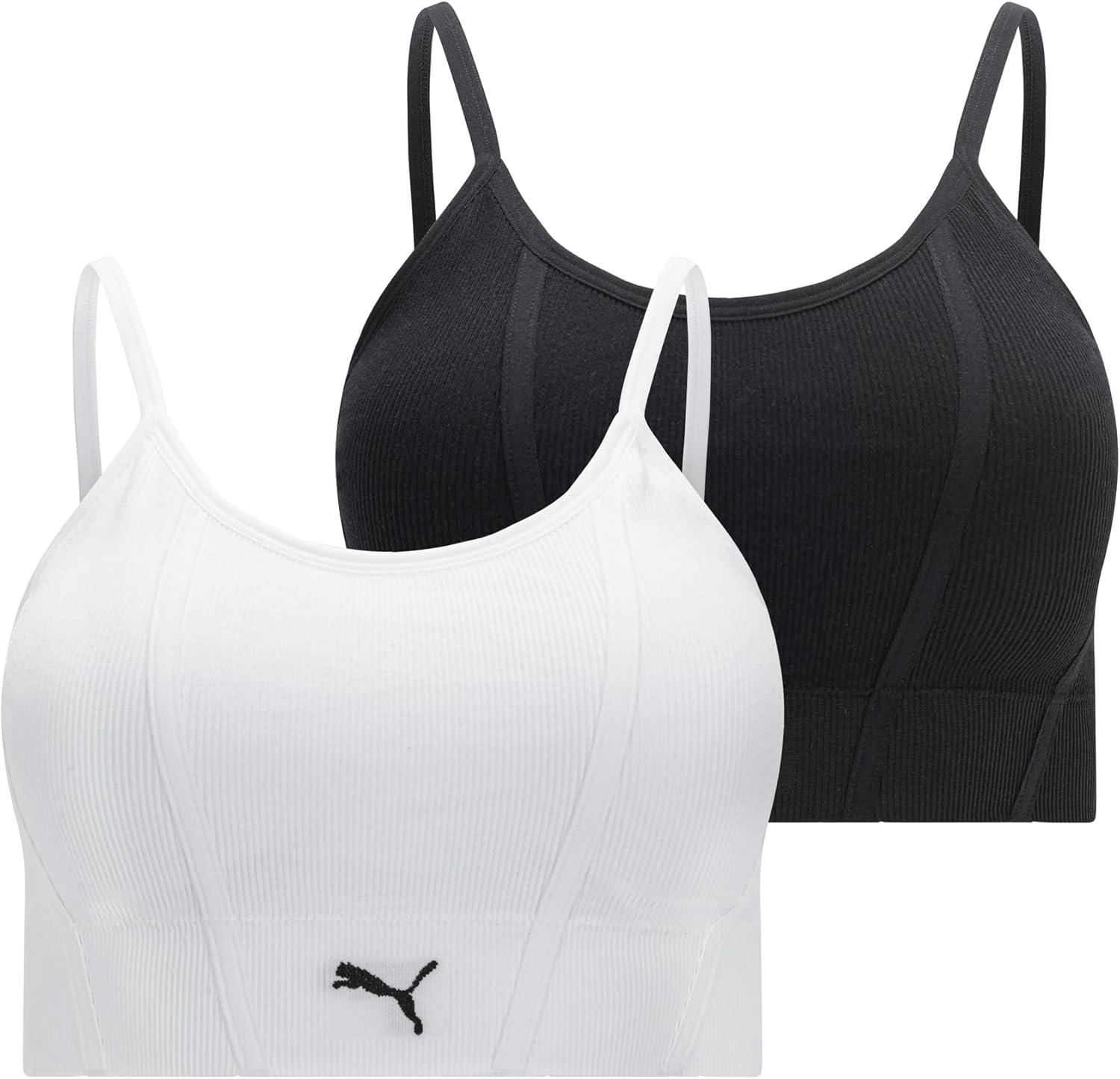 image:imagePuma Womens 2 Pack Seamless Sports BraWhiteBlack