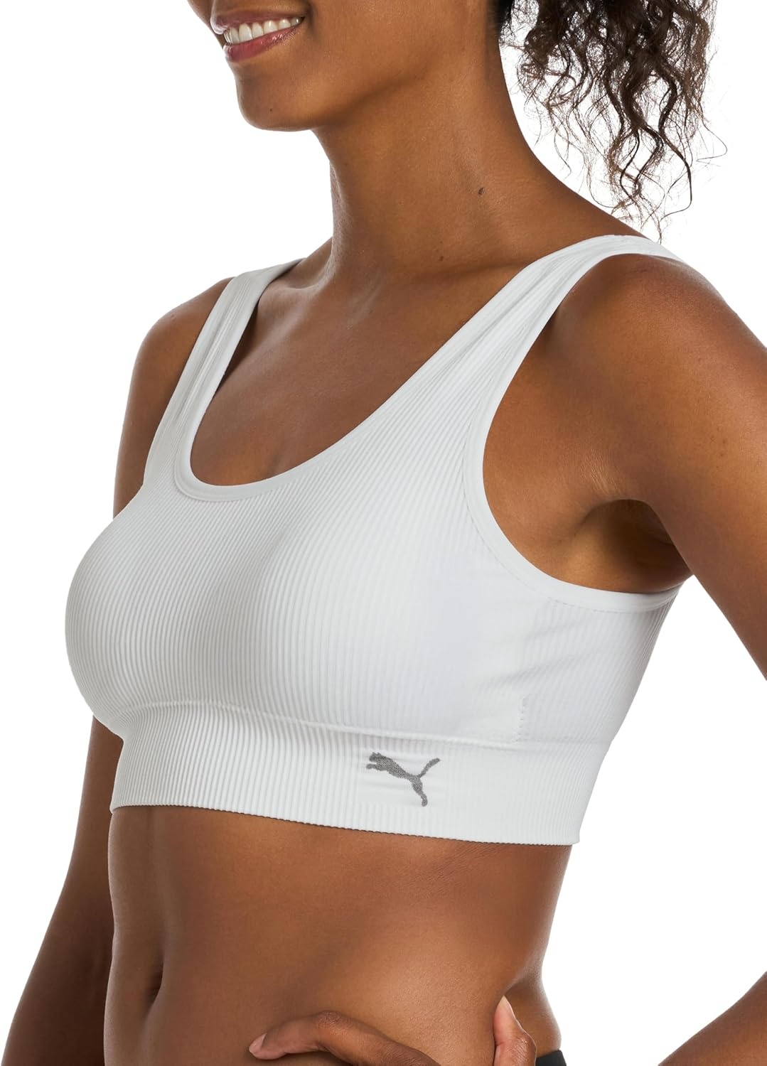 image:imagePuma Womens 2 Pack Seamless Sports BraWhiteLight Heather Grey
