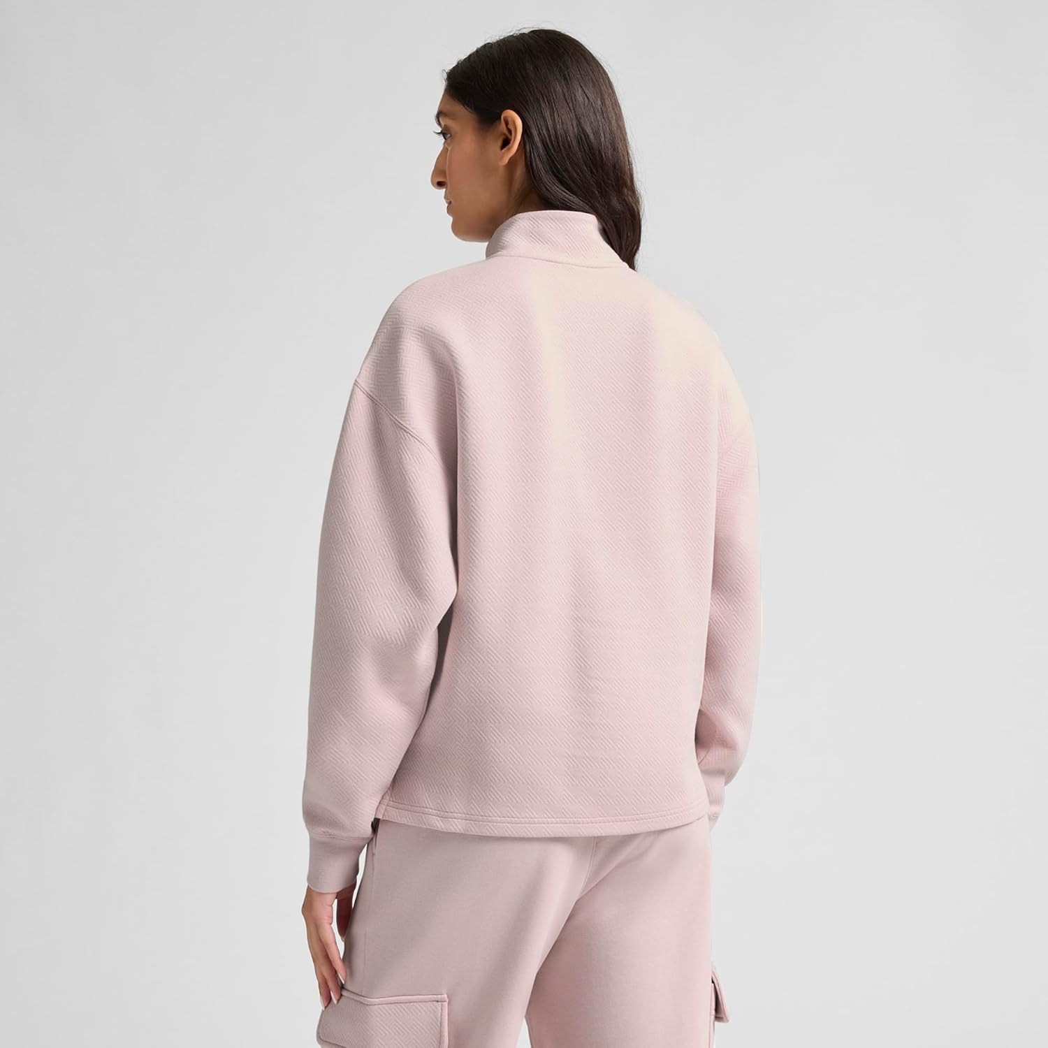 image:imagePuma Womens Essentials Elevated Half Snap Long Sleeve PulloverMauve Mist