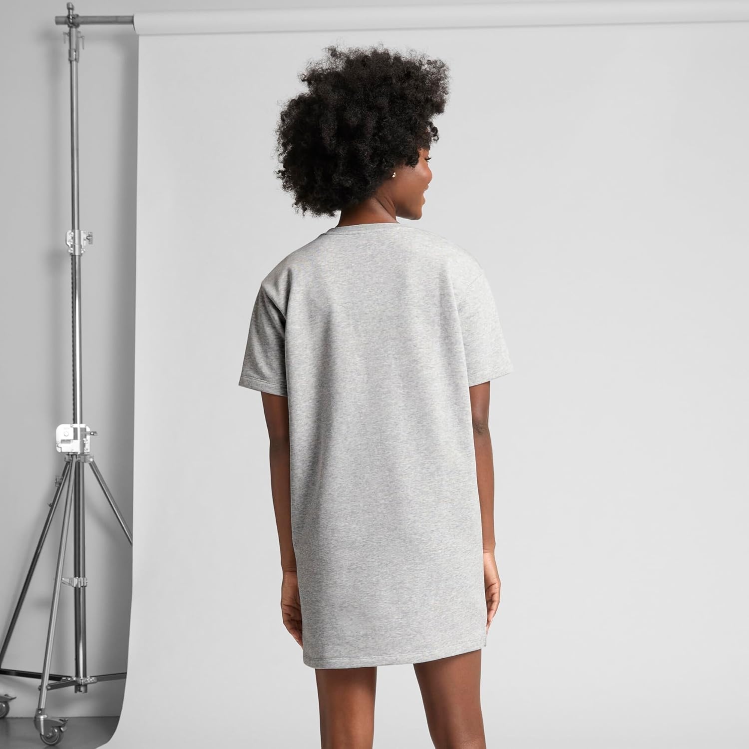 image:imagePuma Womens Essentials Short Sleeve DressLight Gray Heather Ss25
