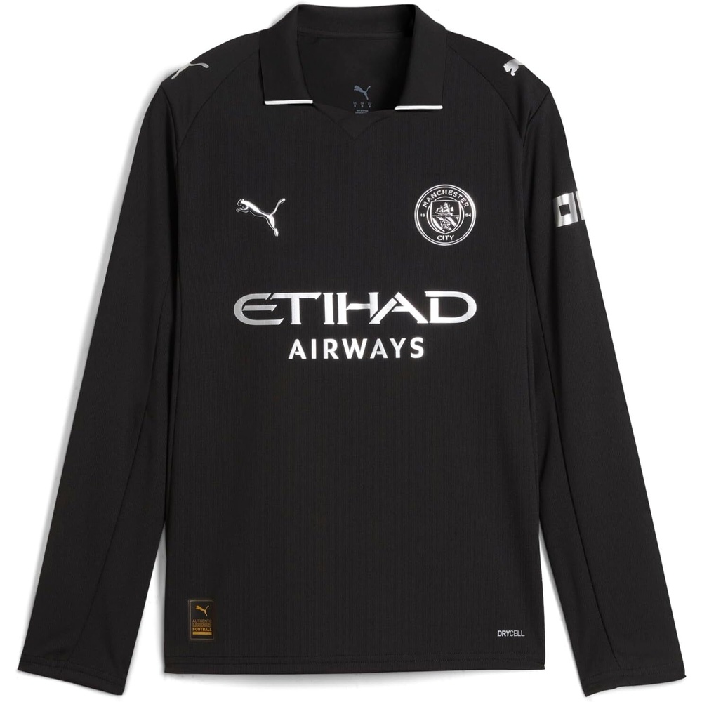 image:imageManchester City FC Kids 202526 LongSleeve Away Soccer Jersey Black