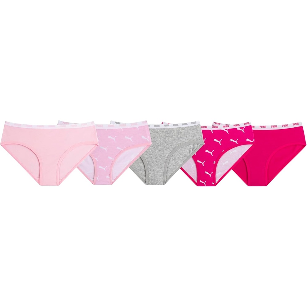 image:imagePUMA Girls Girls 5 Pack Cotton Bikini UnderwearBright Pink