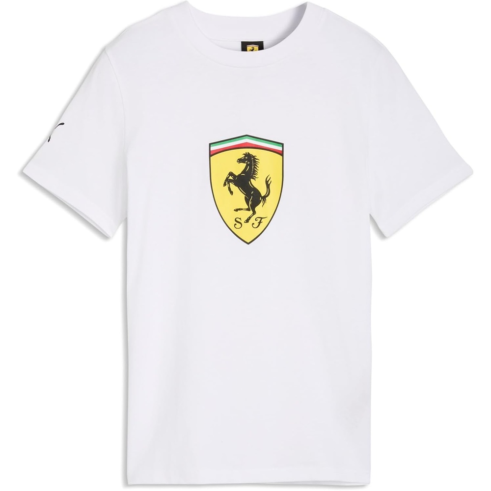 image:imagePUMA Kids Boys Scuderia Ferrari Colored Shield Graphic Crew Neck Short Sleeve Casual Tops Casual  BlackPuma White