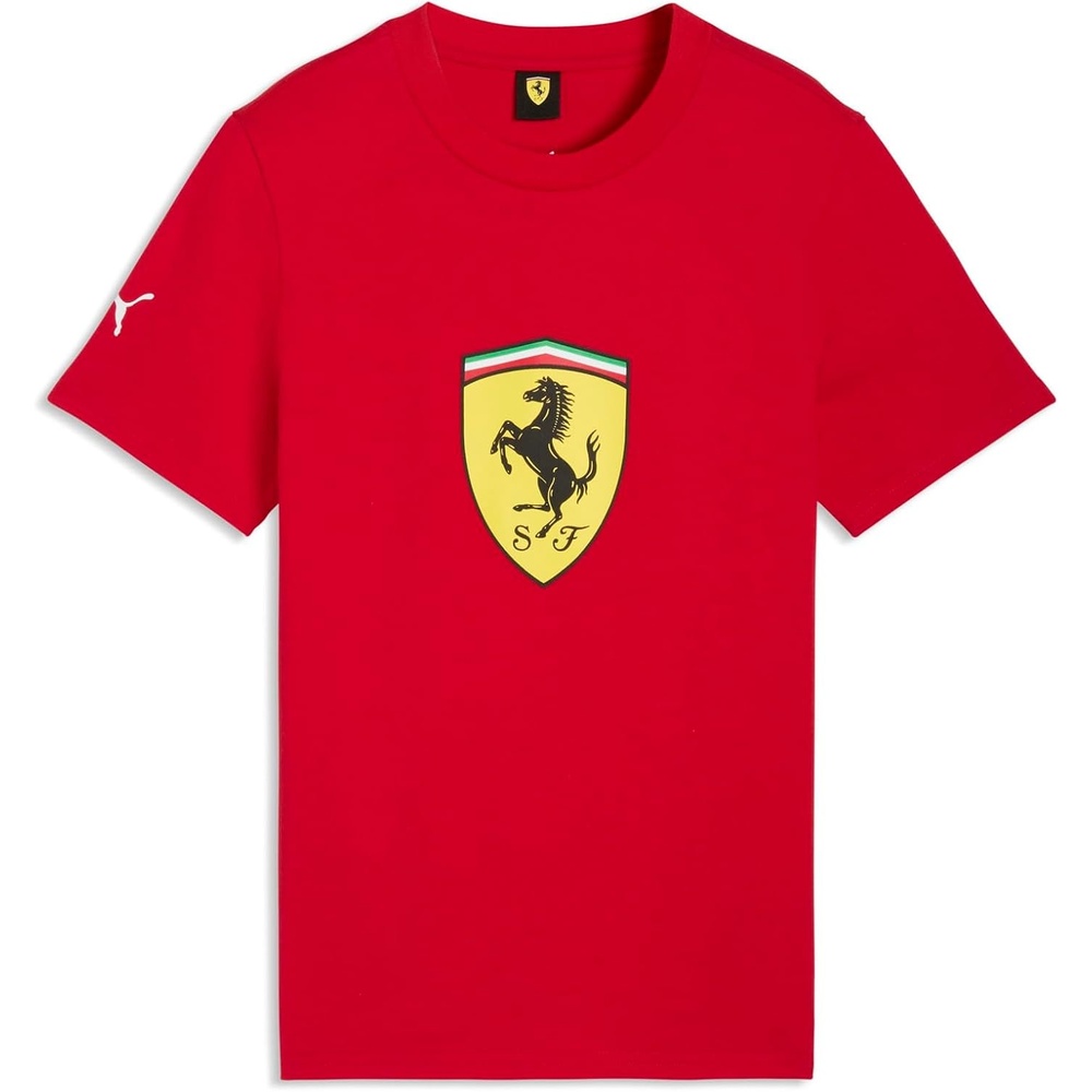 image:imagePUMA Kids Boys Scuderia Ferrari Colored Shield Graphic Crew Neck Short Sleeve Casual Tops Casual BlackRosso Corsa