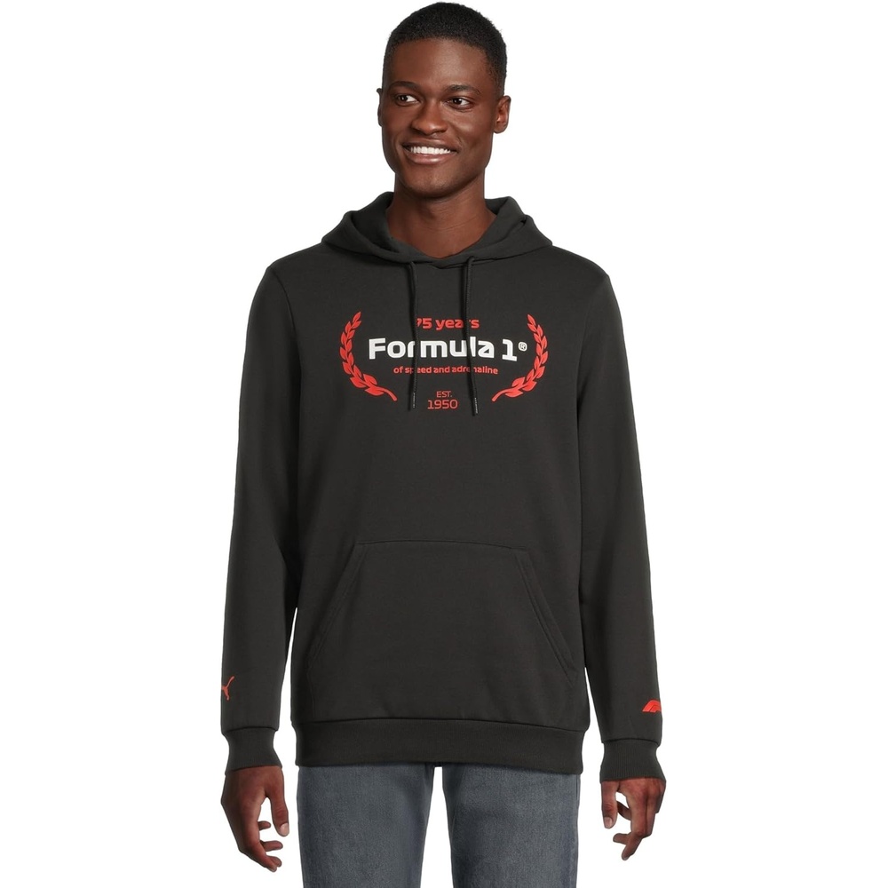 image:imagePUMA Mens F1 Essentials Logo Graphic Hoodie Casual Outerwear Casual BlackPuma Black