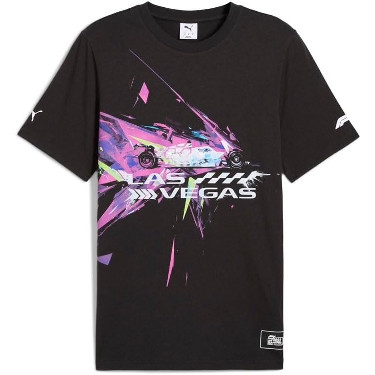 image:imagePUMA Mens F1 Las Vegas Race Graphic Crew Neck Short Sleeve Casual Tops Casual BlackBlack