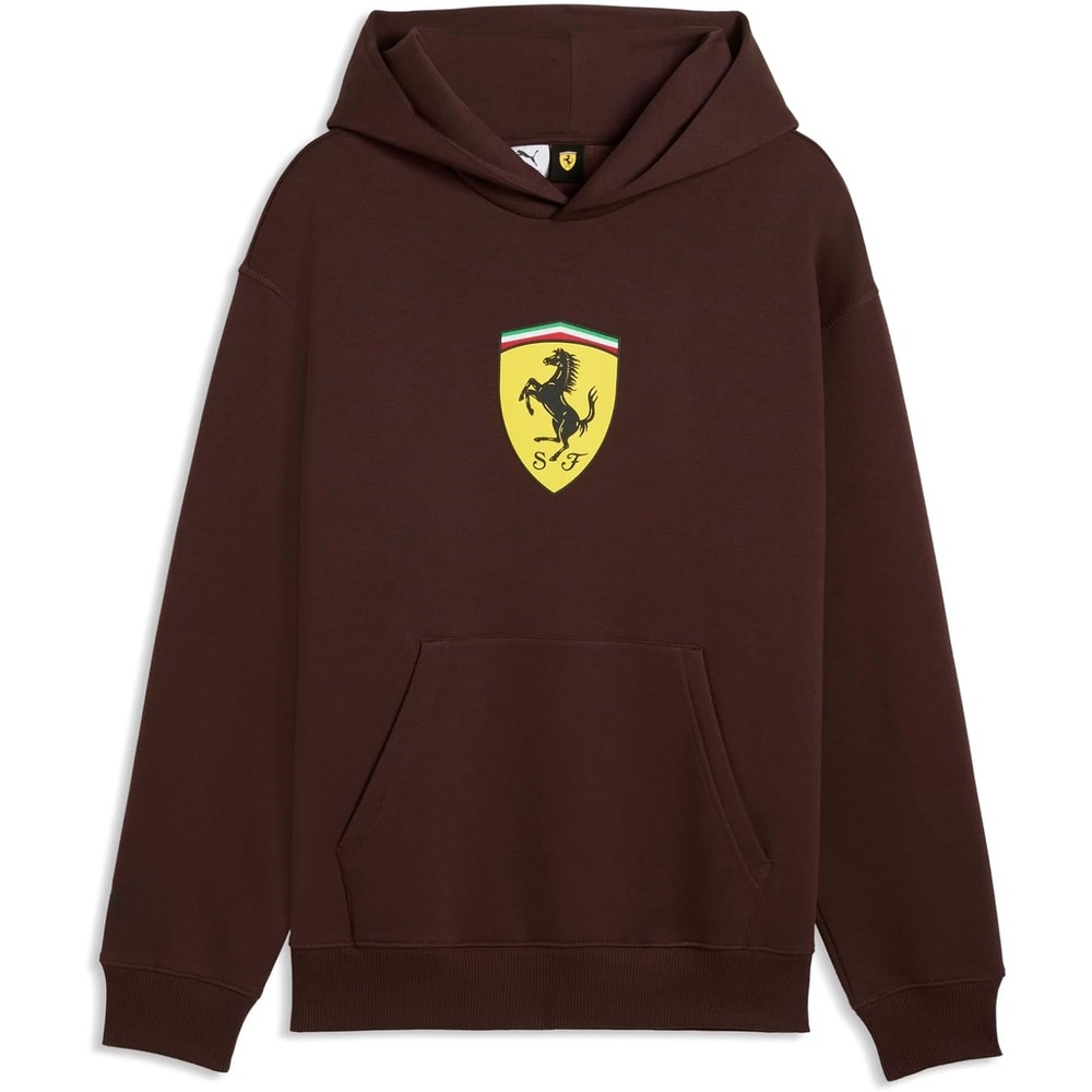 image:imagePUMA Mens Scuderia Ferrari Shield Hoodie Casual Outerwear Casual  BlackChocolate Brown