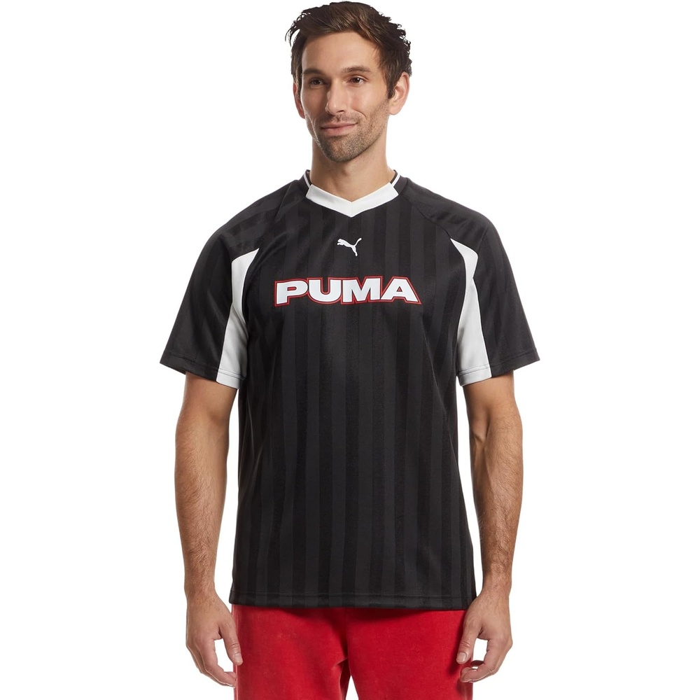 image:imagePUMA Mens Sport VNeck Short Sleeve Jersey Casual Black Ah25