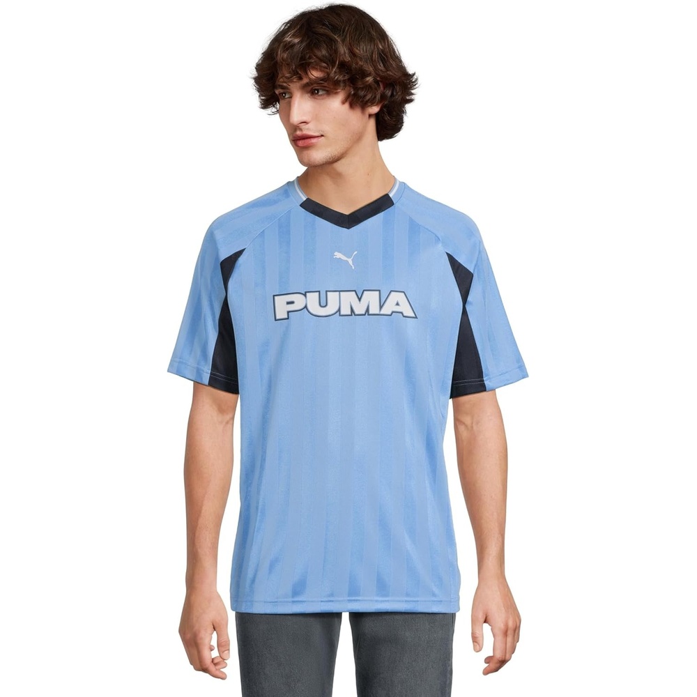 image:imagePUMA Mens Sport VNeck Short Sleeve Jersey Casual Team Light Blue