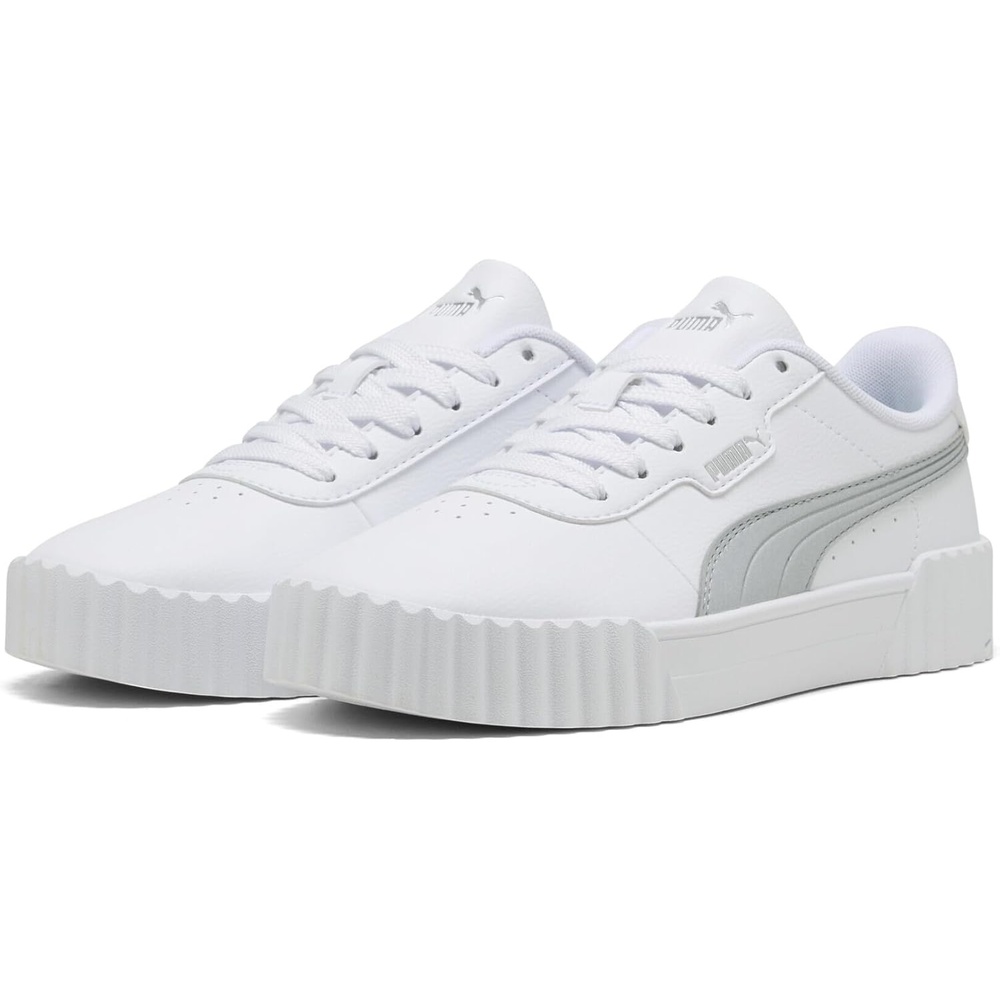 image:imagePUMA Womens Carina 30 Casual SneakersPuma White Lilac Frost Puma Gold
