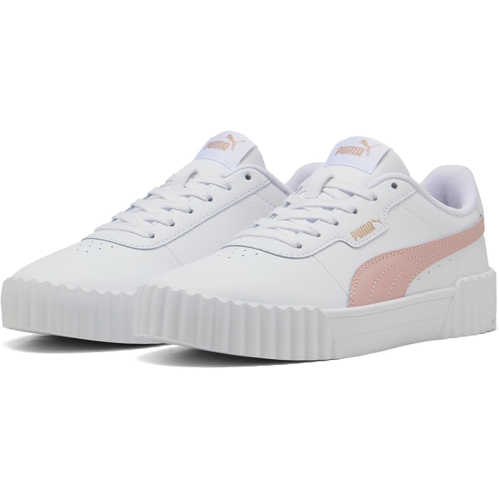 image:imagePUMA Womens Carina 30 Casual SneakersPuma White Rose Quartz Puma Gold