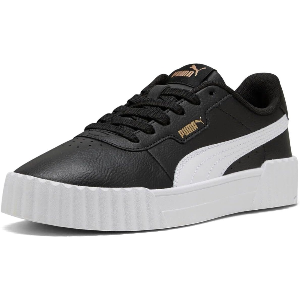 image:imagePUMA Womens Carina Leather Sneaker30 Blackwhitegold
