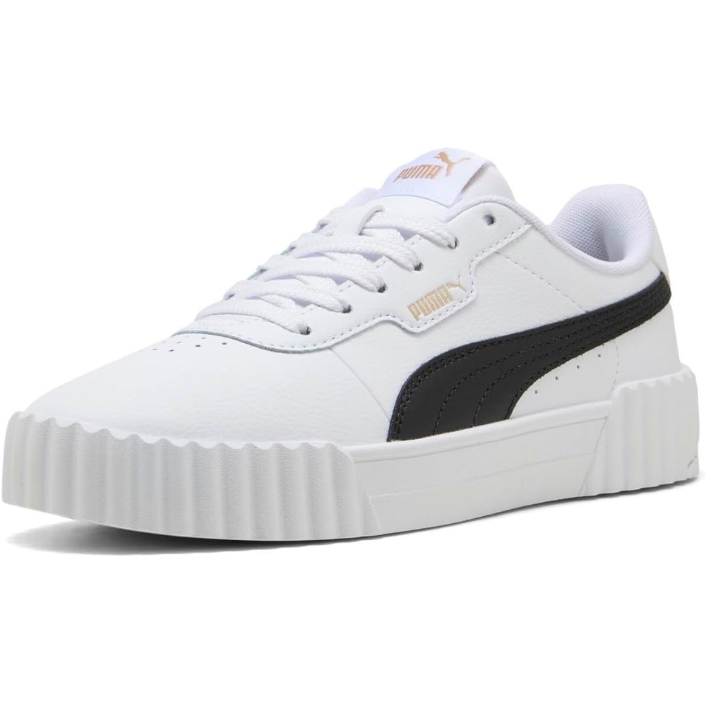image:imagePUMA Womens Carina Leather SneakerPuma Whitepuma Blackpuma Gold