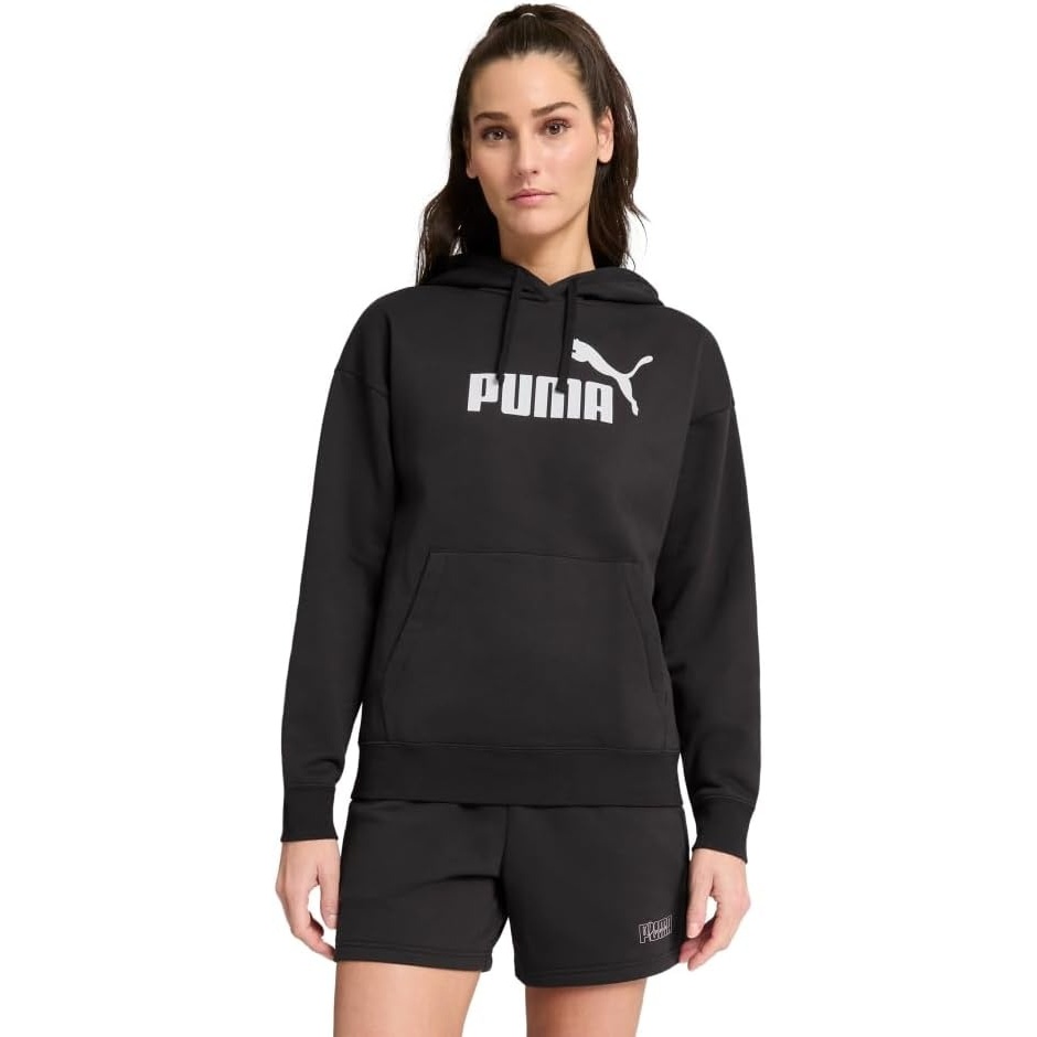 image:imagePUMA Womens Essentials Logo Hoodie Casual Outerwear Casual Hoodie  GreyBlackgrey