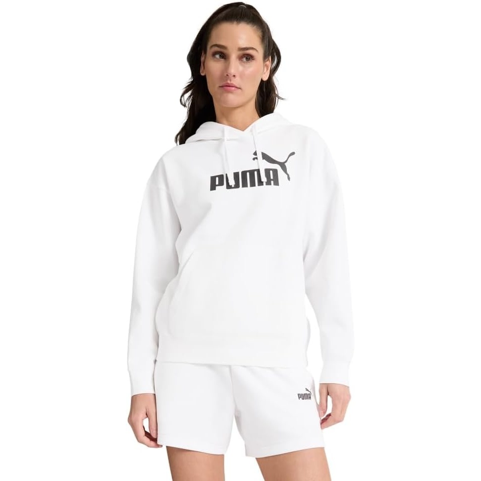 image:imagePUMA Womens Essentials Logo Hoodie Casual Outerwear Casual Hoodie GreyWhite