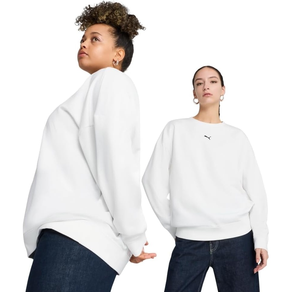 image:imagePUMA Womens Essentials Oversized Fleece SweatshirtPuma White Ss25