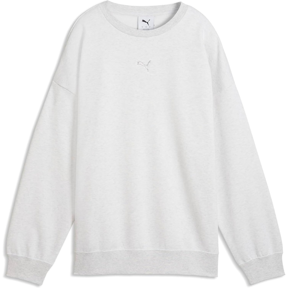 image:imagePUMA Womens Essentials Oversized Fleece SweatshirtWhite Glow Heather