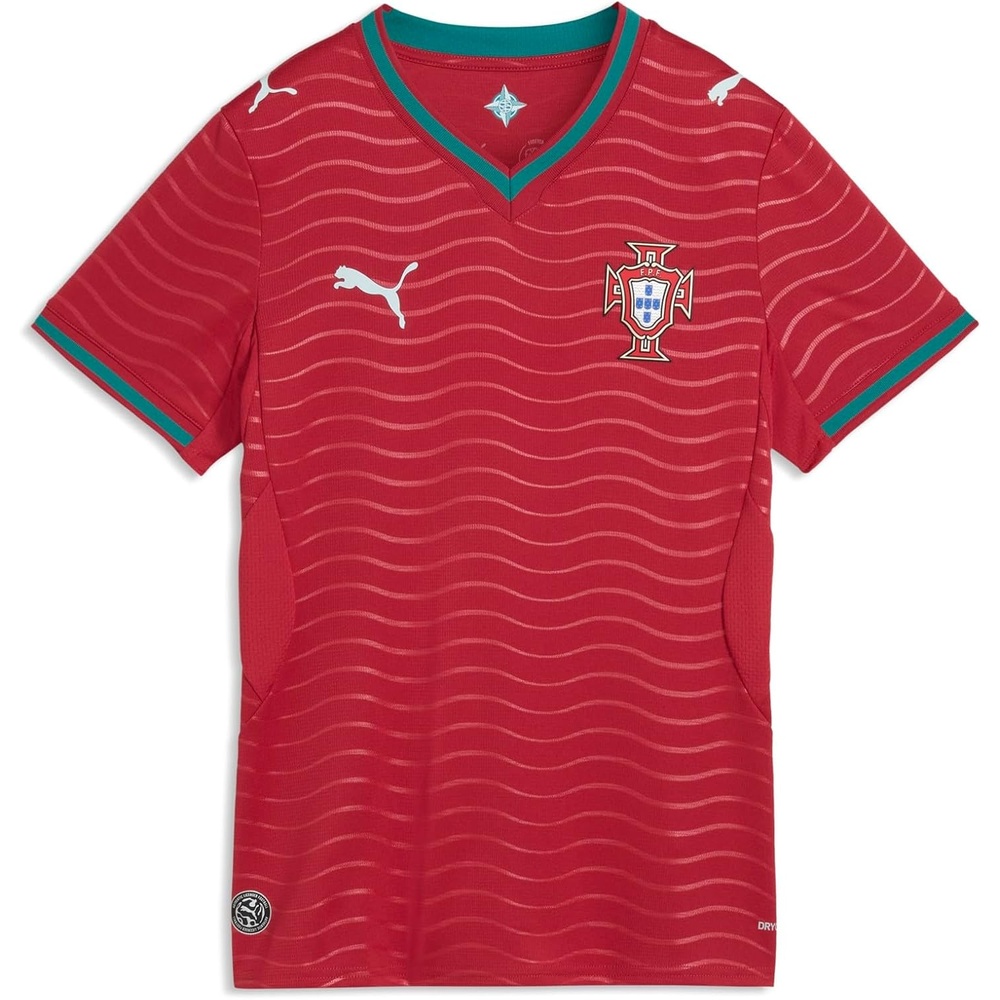 image:imagePUMA Womens Portugal Home Crew Neck Short Sleeve Jersey CasualClub Redgreen Lagoon