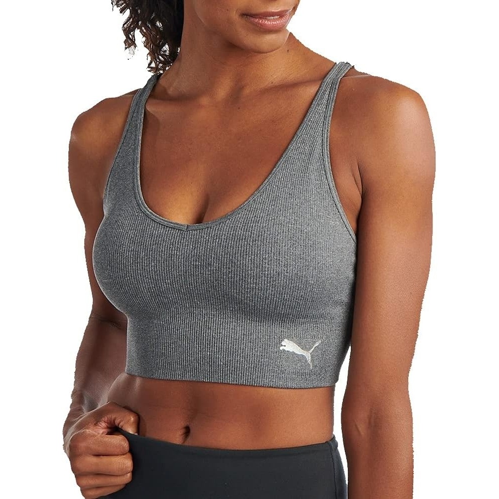 image:imagePUMA Womens Seamless Padded Sports BraHeather Grey