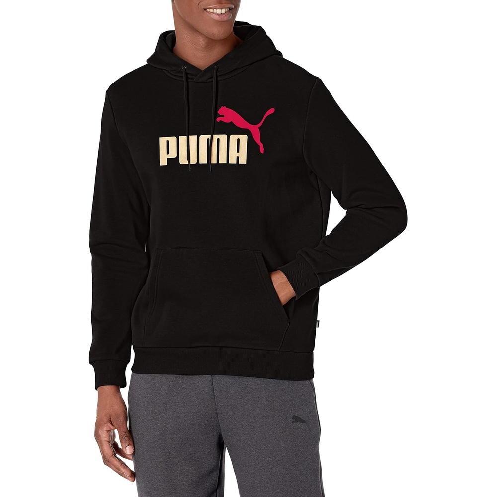 image:imagePUMA mens Essentials Logo Fleece Hoodie Available in Big amp TallCotton Blackgold