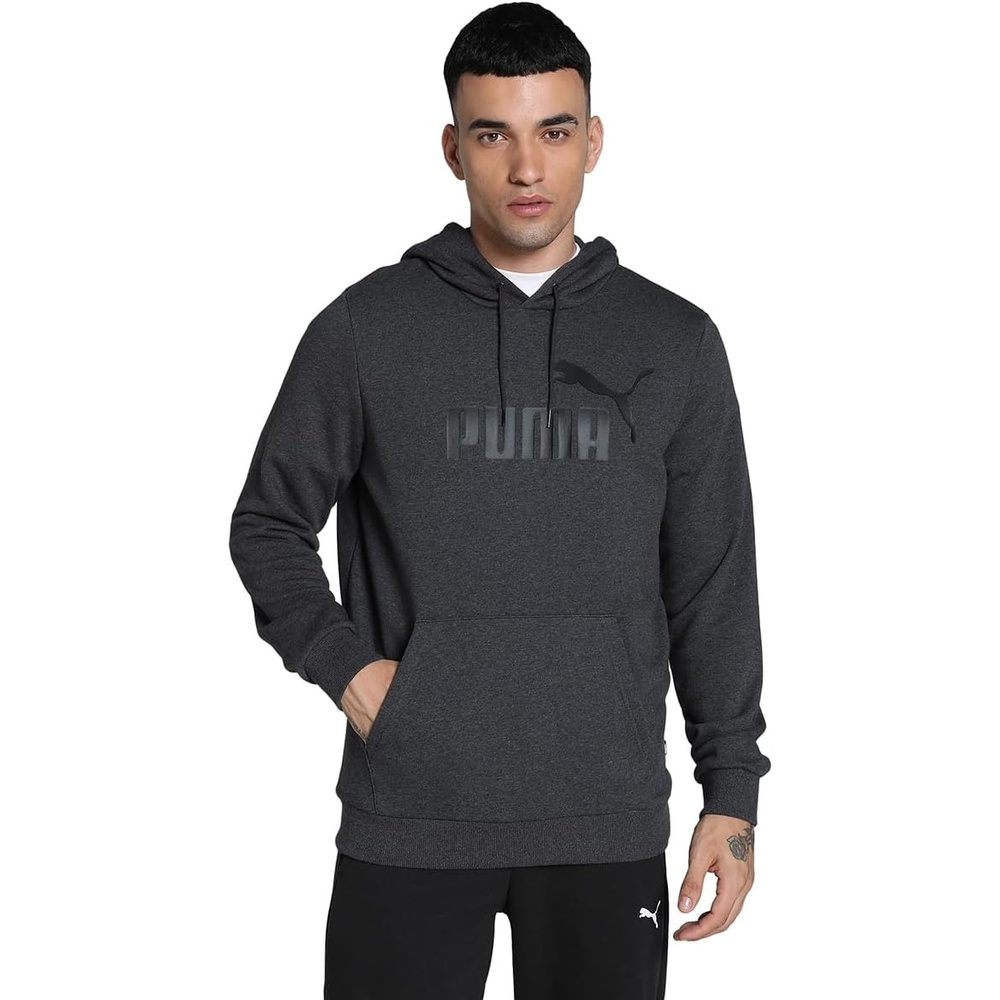 image:imagePUMA mens Essentials Logo Fleece Hoodie Available in Big amp TallDark Grey Heather