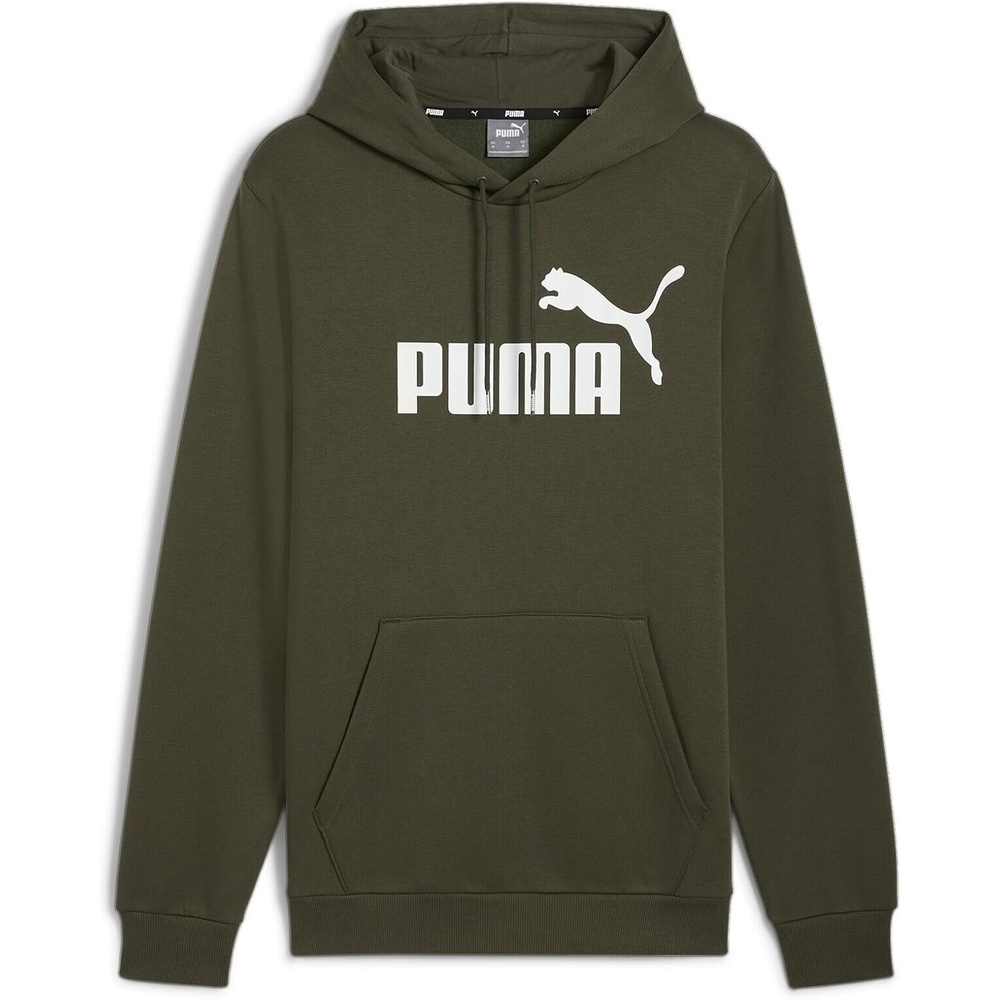 image:imagePUMA mens Essentials Logo Fleece Hoodie Available in Big amp TallDark Olive
