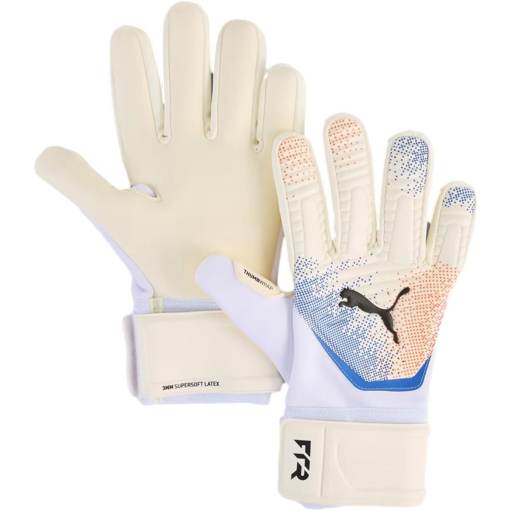 image:imagePuma Future Match Soccer GlovesWhiteGlowing RedUltra Blue AH25