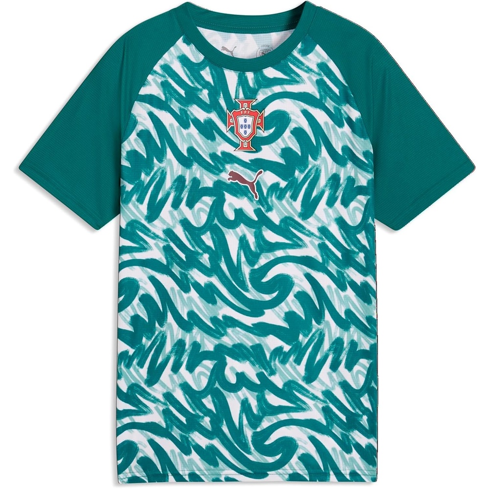 image:imagePuma Junior FA Portugal Warm Up JerseyGreen Lagoonruby Shimmer