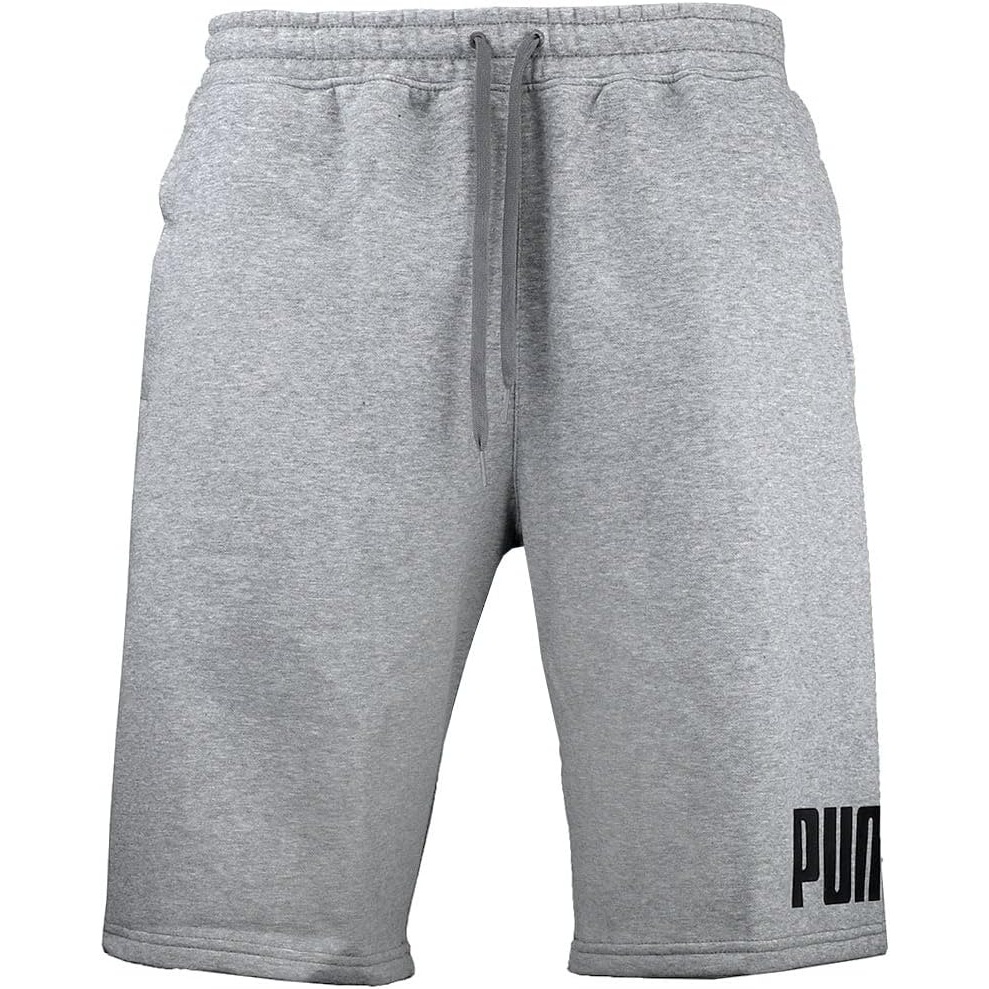image:imagePuma Mens Big Logo Fleece 10 Shorts Available in Big amp TallMedium Gray HeatherBlack