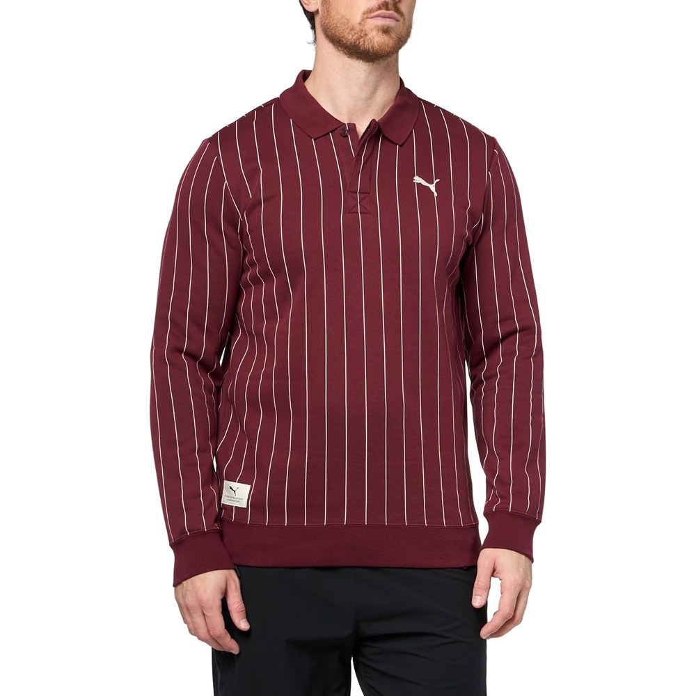 image:imagePuma Mens Class Long Sleeve Fleece PoloRuby Shimmer Ah25