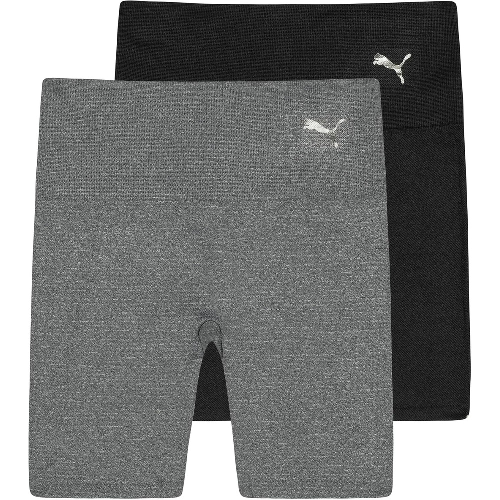 image:imagePuma Womens 2 Pack Rib Bike ShortBlackGrey
