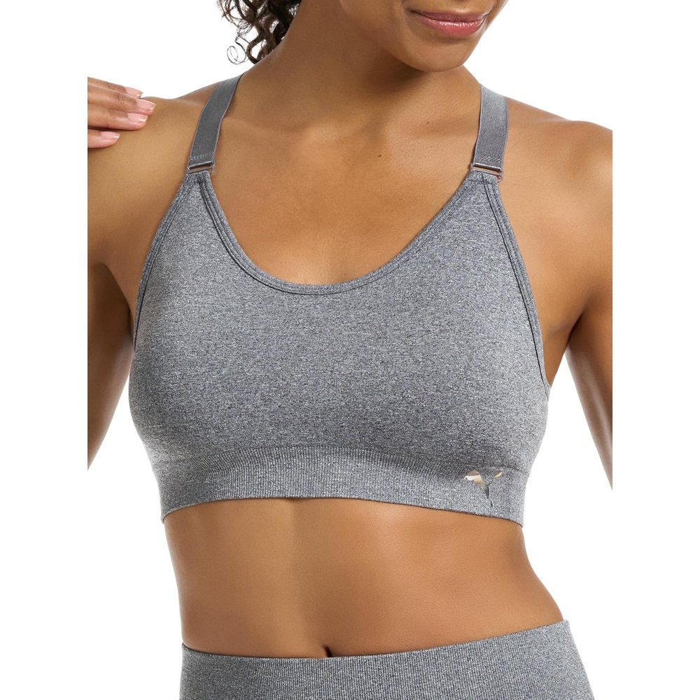 image:imagePuma Womens 2 Pack Seamless Sports BraFrosted DewHeather Grey