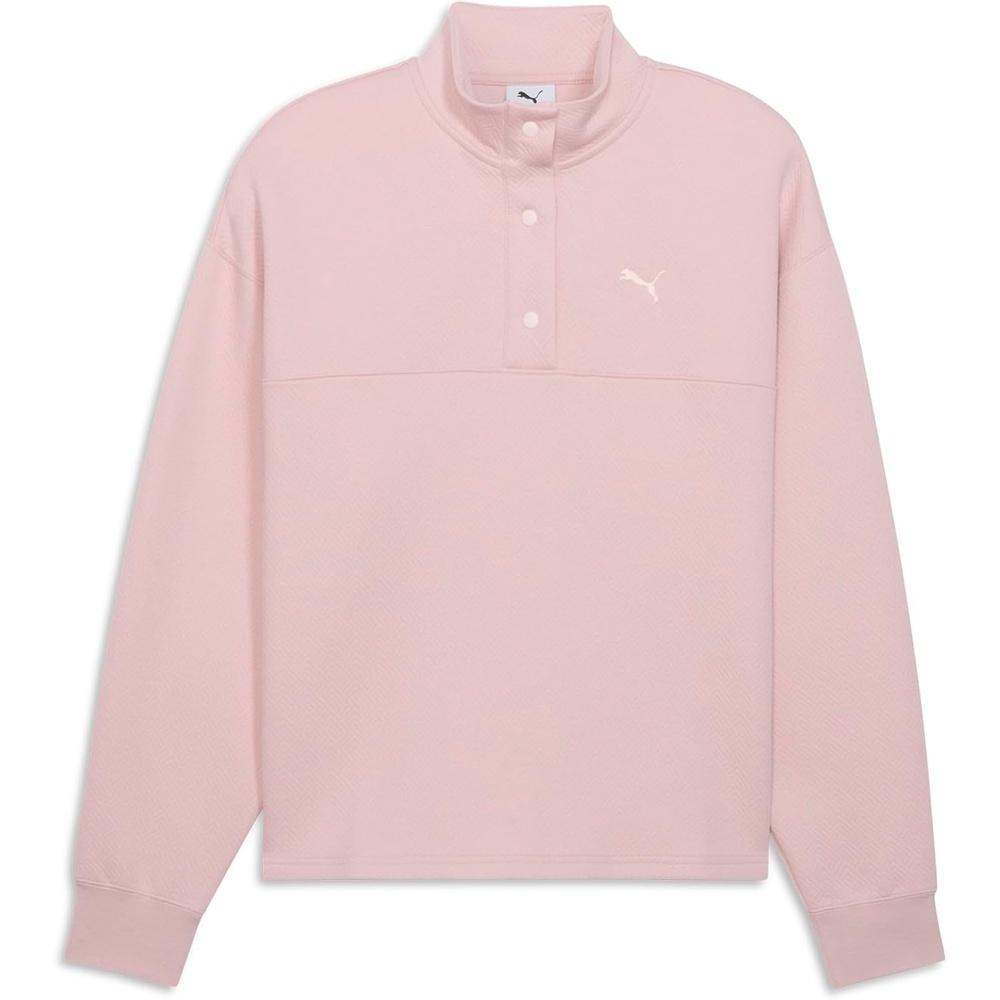 image:imagePuma Womens Essentials Elevated Half Snap Long Sleeve PulloverMauve Mist