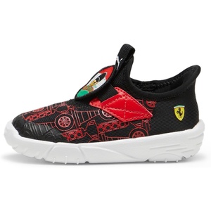 PUMA Kids Boys Scuderia Ferrari Bao Kart Motorsport Slip On Sneakers Shoes Casual – Grey(Black)
