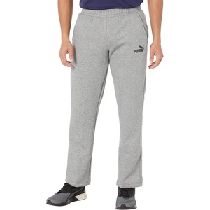 PUMA Mens Essentials Slim Fit Drawstring Sweatpants Casual(Medium Heather Grey – Open Leg)