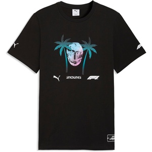 PUMA Mens F1 Canada Graphic Crew Neck Short Sleeve Casual Tops Casual – Beige(Black)