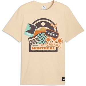 PUMA Mens F1 Canada Graphic Crew Neck Short Sleeve Casual Tops Casual – Beige(Canvas)